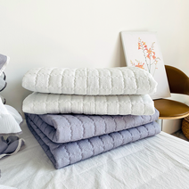 로얄홈 호텔식 신혼침구 실비아 시원한 스노우 시어서커 리플 슈퍼싱글 퀸 여름 침대패드, 그레이