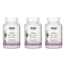 Nowfoods 나우푸드 비건 헤어 스킨 네일 90정 Hair Skin Nail, 3개