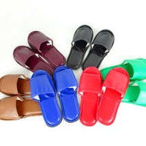 레자슬리퍼 사무실 실내화 병원 학교 내빈용 글씨인쇄, 1개, 그린