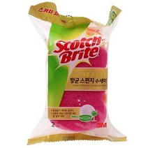 3M 제로스크래치 항균 스펀지 수세미 2개입, 옵션1 - 기본포장 (박스or비닐포장) (+0원)