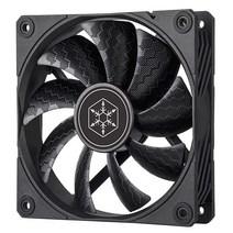 SilverStone Technology Shark Force 120 성능 향상 120mm PWM 팬 상어 스킨 패턴 팬 블레이드 SST-SF120B 블랙