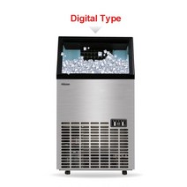 80kgs/24H 자동 아이스 메이커 큐브 가족 기계 스테인레스 스틸 소재 상업용 커피 숍 바 HZB-80, [01] Digital Display, [02] 미국