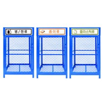 대용량 실외용 철재분리수거함 대형 아파트 야외 학교 빌라 외부 철제 재활용 쓰레기 수거대, 종이류 1칸, 1개