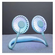 리빙라떼 휴대용넥밴드 목걸이형 LED선풍기, 블루, DT-01