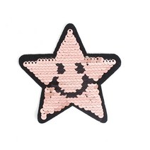 핑크 스마일 스타 반전 스팽글 와펜 ALW-152