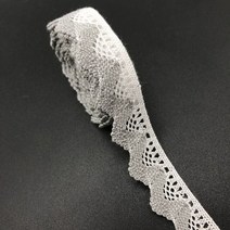 의류 재봉 천2야드 3/4 "20mm 면 리본 의류 봉제 직물 뜨개질 레이스 액세서리, 07 Gray