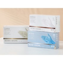 봄에봄 다용도 요리용 의료용 라텍스 니트릴 장갑 100매+100매, 니트릴 장갑 화이트M, 니트릴 장갑 화이트L