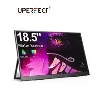 휴대용모니터 보조 포터블Uperfect 18 Umax 18.5 인치 모니터 휴대용 디스플레이 1080p FHD IPS 화면 USB, 01 영국 플러그
