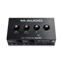 마이크 M-AUDIO M-Track DUO 휴대용 녹음 인터페이스 2 in / out MACPC 또는 ios용 콤보 크리스탈 프리 앰프 개 포함, 한개옵션0