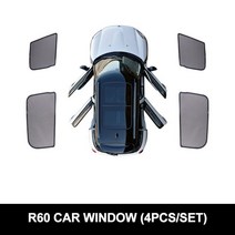 차양막 미니 쿠퍼 용 Sunshade Side Windows Rear Windshield Sun 반사 커버 Sunproof UV Rays 개인 정보, 02 R60(4PCS)