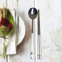 키친아트 국내산 하트 샌딩 스텐 수저세트 깔끔하고 슬림한 디자인 스텐27종, 하트 벌크포장 4인세트