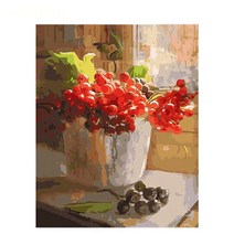 DIY 유화 그리기 세트 과일 포도 시리즈 동물 풍경 인물 명화 만화 명작 추상화 81, 993063, 50x65cm DIY 프레임