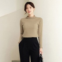 시크라인 반목 날라리 프릴 골지 니트탑