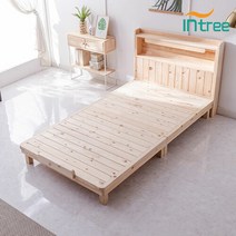 [인트리] 파인 편백나무 평상침대 퀸 프레임