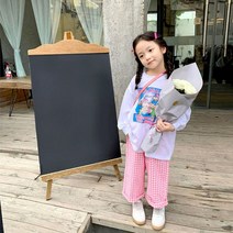 러쉬 루즈핏 체크바지 상하세트 아동복 여자아동복 여아상하복 여아옷 여아의류 아동의류 키즈상하복 유아상하세트 아동봄옷
