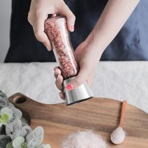 히말라야 핑크솔트 그라인더 소금통 테이블 참깨 식탁 가정용 업소용 부엌정리 양념통, 1개, 04.크리스탈솔트 슬림