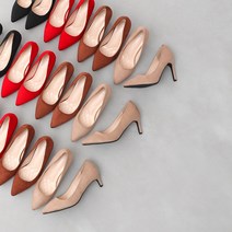 ♥엠보깔창+몰드창♥ 스웨이드 뾰족코 미들힐 하이힐(5/7/9cm) 5520