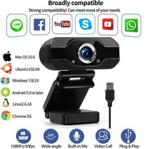 웹캠 화상캠 컴퓨터캠 pc웹캠 수업용 pc 화상회의 webcam full hd web, 블랙