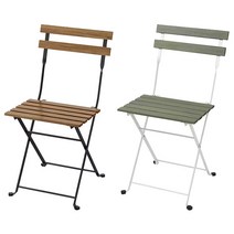 이케아 TARNO 테르뇌 아카시아 원목 접이식의자 39x79cm 야외의자 식탁 정원 실내외겸용, 화이트/그린_105.309.47, 화이트/그린_105.309.47