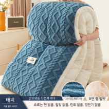 남극 양털 이불 겨울 두꺼운 따뜻한 기숙사 싱글 학생 공간 도톰한 프리미엄 알파카이불, 블루 1