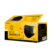 맑은나라 국산 좋은느낌 원데이마스크 30매 화이트/블랙, 블랙, 1통, 50개입