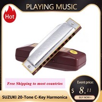 스즈키 포크 마스터 블루스 하모니카 표준 키 C A B D E F G 10 홀 20 톤 Diatonic Blues Gaita Harmonica for Beginner, B Key