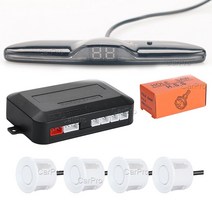 후측방경보 사각지대경고기능 전방감지 LED 주차 센서 시스템 백라이트 Parktronic 모니터 디스플레이 키트 백업 기 보조 장치, 02 white sensors