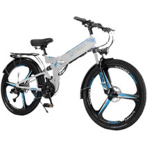 케이스타 OMECI 접이식 산악 MTB 전기자전거 24인치 26인치 21단 27단 48V 10AH(사은품증정), 화이트, 3도일체형휠_24인치