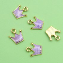 펜던트 에폭시 크라운 메탈 악세사리 부자재 팔찌 만들기 재료 참장식, 퍼플