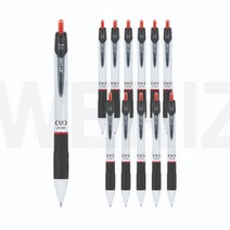 자바펜 0.5mm 제트라인 펜, 12개입, 레드