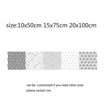 인조대리석타일 바닥셀프시공 바닥데코타일레트로 디자인 Pvc 플랫 벽지 벽 데칼 100x20cm 블랙/화이트 색, 1, 20x100cm