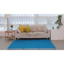 SEJEL.F (세젤에프) 3단 PU 레자 인조가죽 접이식 매트리스 주문제작 원룸 두꺼운 자취 차박 스펀지 매트리스 블루 5CM, 땡땡이 (네이비)