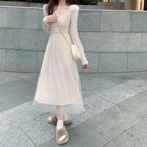 잇츠스타일 햅번 스타일 페어리 매쉬 스커트 프렌치 원피스 66 77