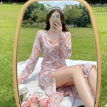 뉴타임즈 여성 긴팔 시폰 롱원피스 N292Z