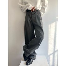 바지 다리 단추 디자인 드로스트링 장식 캐주얼 남성 정장 스타일 빅사이즈 바지