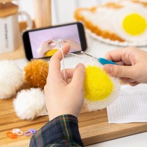 ms 민화샵 음식모양수세미DIY키트 계란프라이식빵 수세미만들기, 식빵