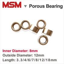 동슬리브 전기부품 10pcs msm 구리 슬리브 다공성 베어링 주석 청동 기본 분말, 8x12x18mm