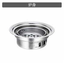 캠핑 바베큐 그릴 화로대 화롯대 미니 불멍 휴대용 가정용 스테인레스 스틸 한국 숯 오븐 상업 라운드 붙지 않는 바베큐 오븐 야외 캠핑 휴대용 숯불 스토브, 1 큰 크기