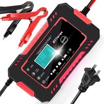 자동차 배터리 충전기 산업용 12v 디지털 lcd 디스플레이 완전 자동 전원 펄스 수리 습식 건식 납산 agm 젤, 미국 플러그 레드