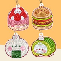 케이엠엘리 DIY 보석십자수 몰랑이 디저트키링, 롤빵