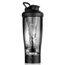 전기 단백질 셰이커 병 709.8ml(24온스) USB 충전식 블렌더 BPA 프리 믹스용 착즙기 액세서리 쉐이크용 트라이탄 휴대용 컵으로 제작, Black