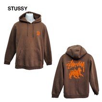 스투시정품 라이온 기본로고 데일리 기모 후드티 100