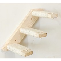 고양이 벽타기 놀이터 원목 벽걸이 하우스 고양이 계단 사다리 DIY 원목 벽걸이 캣타워 벽선반 해먹, 3단 커버형 왼쪽 섹션 30x18cm
