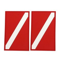 프리다이빙컴퓨터 다이버컴퓨터 다이버시계 레드 화이트 PVC 스쿠버 다이빙 플래그 패치 2 팩 다운 배지 기어 교체 DIY 액세서리