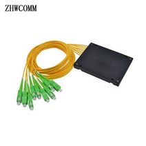 zhwcomm 1m sc apc 1x8 광섬유 분배기 상자 scapc 광섬유 plc 분배기
