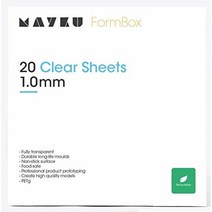 Mayku FormBox용 Mayku 투명 시트: 데스크탑 진공 포머 | 직장에서 프로토타입 몰드 및 캐스팅 만들기 | 삶에 대한 아이디어 제공 | 투명한 식품 안전 시트 - 1, Clear Sheets, 20 Pack