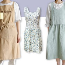 북유럽 앞치마 /프릴 앞치마/공방/어린이집/꽃집/주방용품/, 04) 7904 노르딕 스트랩 자수 앞치마 - 민트그린