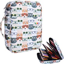 프리즈마 유성 애니메이션 색연필 파우치 케이스 166색 220색 대용량 캠퍼스 천 필통, 기하학삼각형220홀