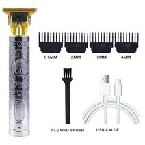 헤어트리머 셀프 이발기 바리깡T9 남성용 전기 헤어 클리퍼 USB 충전식 면도기 수염 이발소 성인 커팅, l-1set