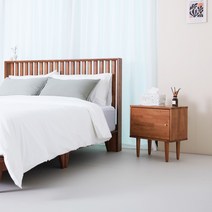DIY 브릭 A형 원목 여닫이 사각 협탁 500, 사선 다리+블랙 손잡이